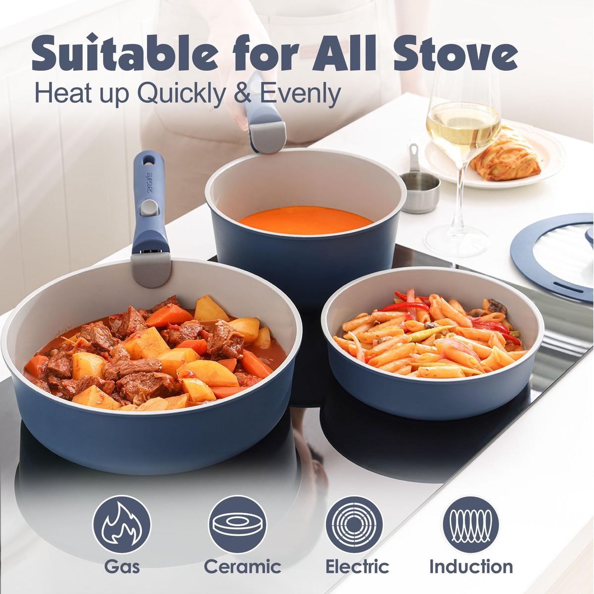 SENSARTE dishwasher-safe cookware cleans up quickly after busy weeknight meals.