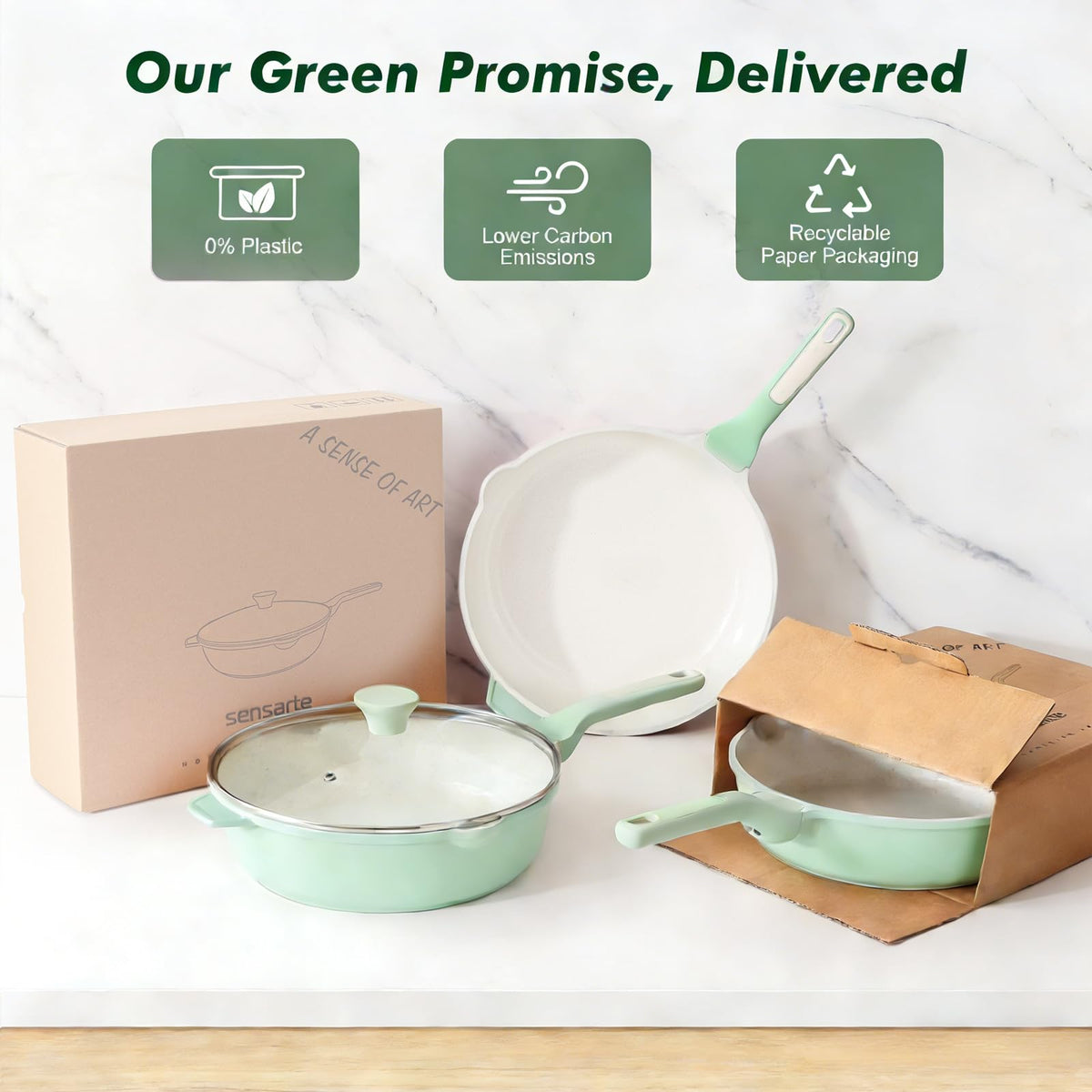 SENSARTE dishwasher-safe surface makes cleanup quick after busy weeknight dinners.