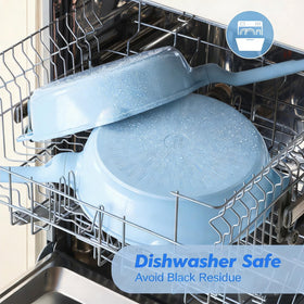SENSARTE dual pour spouts skillet eases draining and pouring.