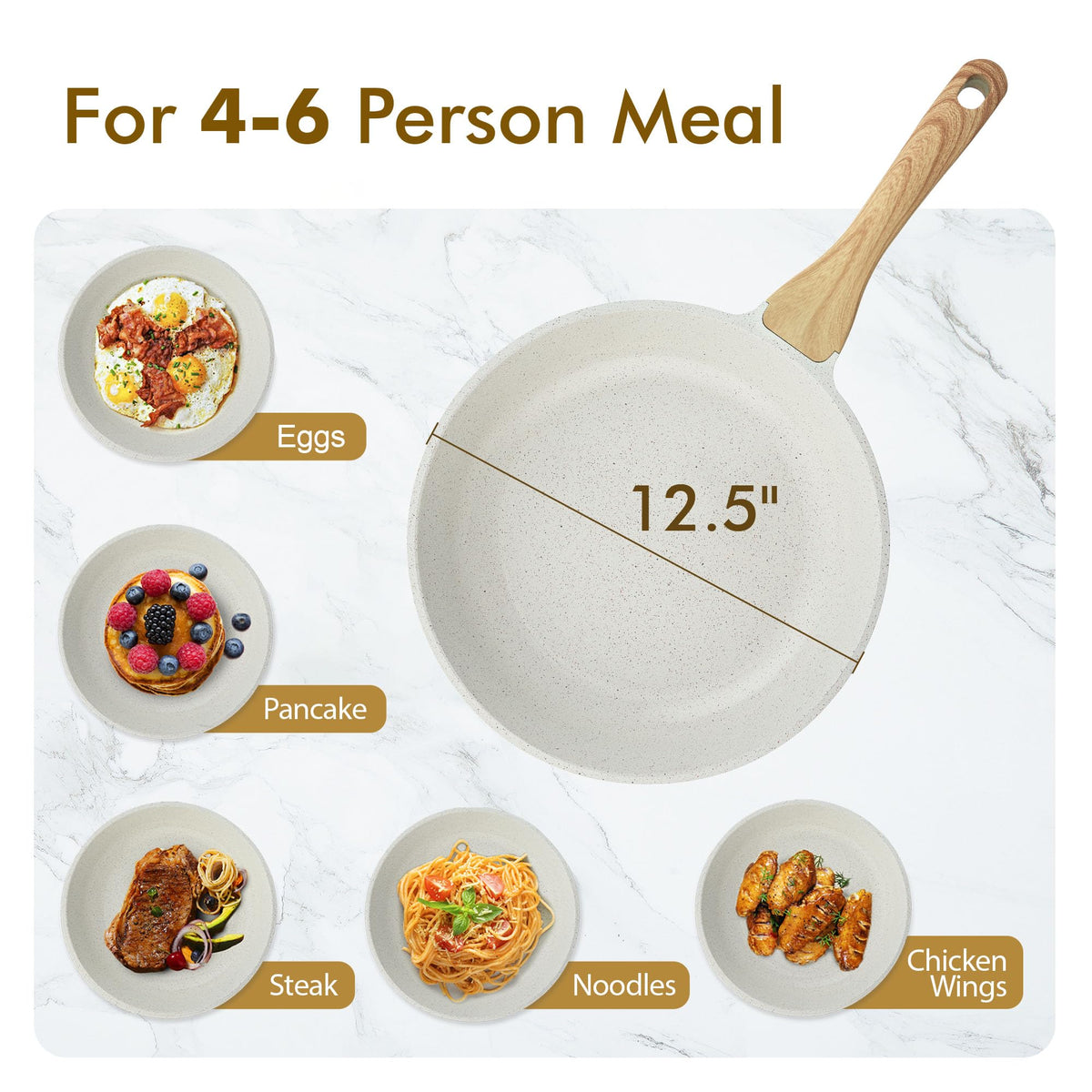 SENSARTE easy-clean nonstick surface with no rivets for quick wipe-down