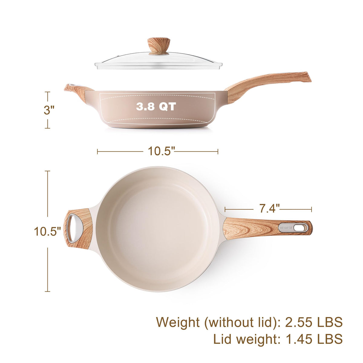SENSARTE easy-clean nonstick surface simplifies wiping after meals.