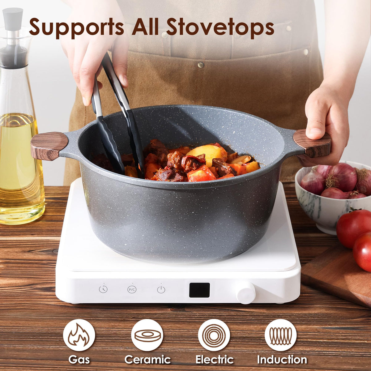 SENSARTE nonstick surface enables easy cleaning after cooking