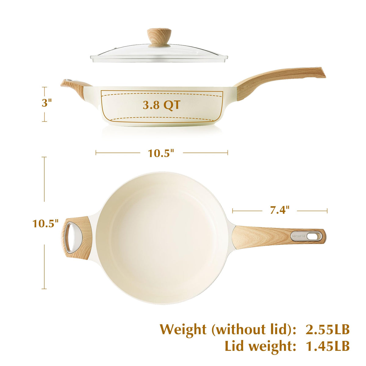 SENSARTE easy-clean surface simplifies cleanup after cooking.