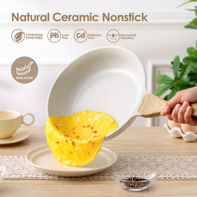 SENSARTE egg pan ceramic coating smooth surface ideal for delicate omelets