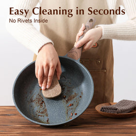 SENSARTE ergonomic woodgrain handle provides comfortable grip