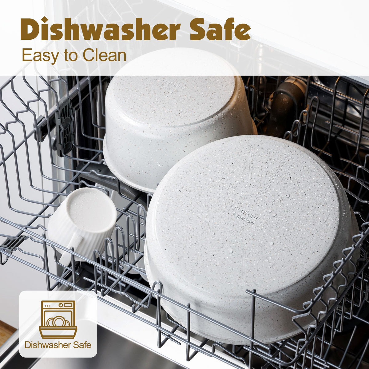 SENSARTE glass lids offer visibility and a tight seal for cooking.