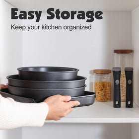 SENSARTE granite nonstick coating enables easy, low-oil cooking.