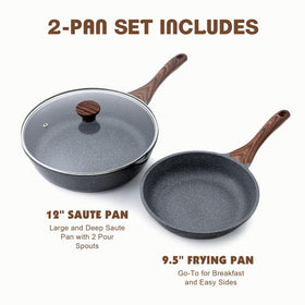 SENSARTE granite nonstick coating ensures smooth food release