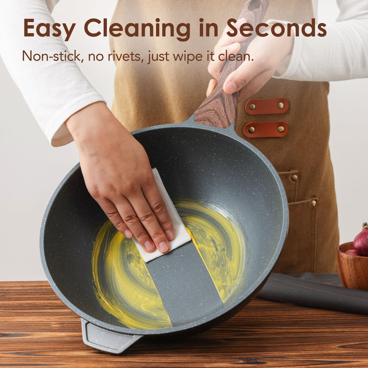 SENSARTE heat-resistant bakelite handle stays cool during use.