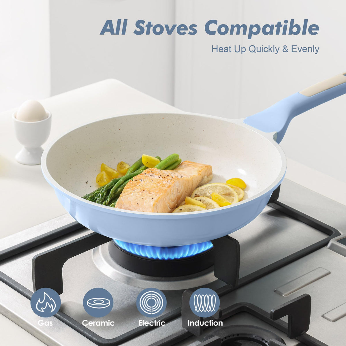 SENSARTE heat-resistant Bakelite handle stays cool while cooking.