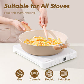 SENSARTE heat-resistant handle and lid stay cool with a comfortable grip.