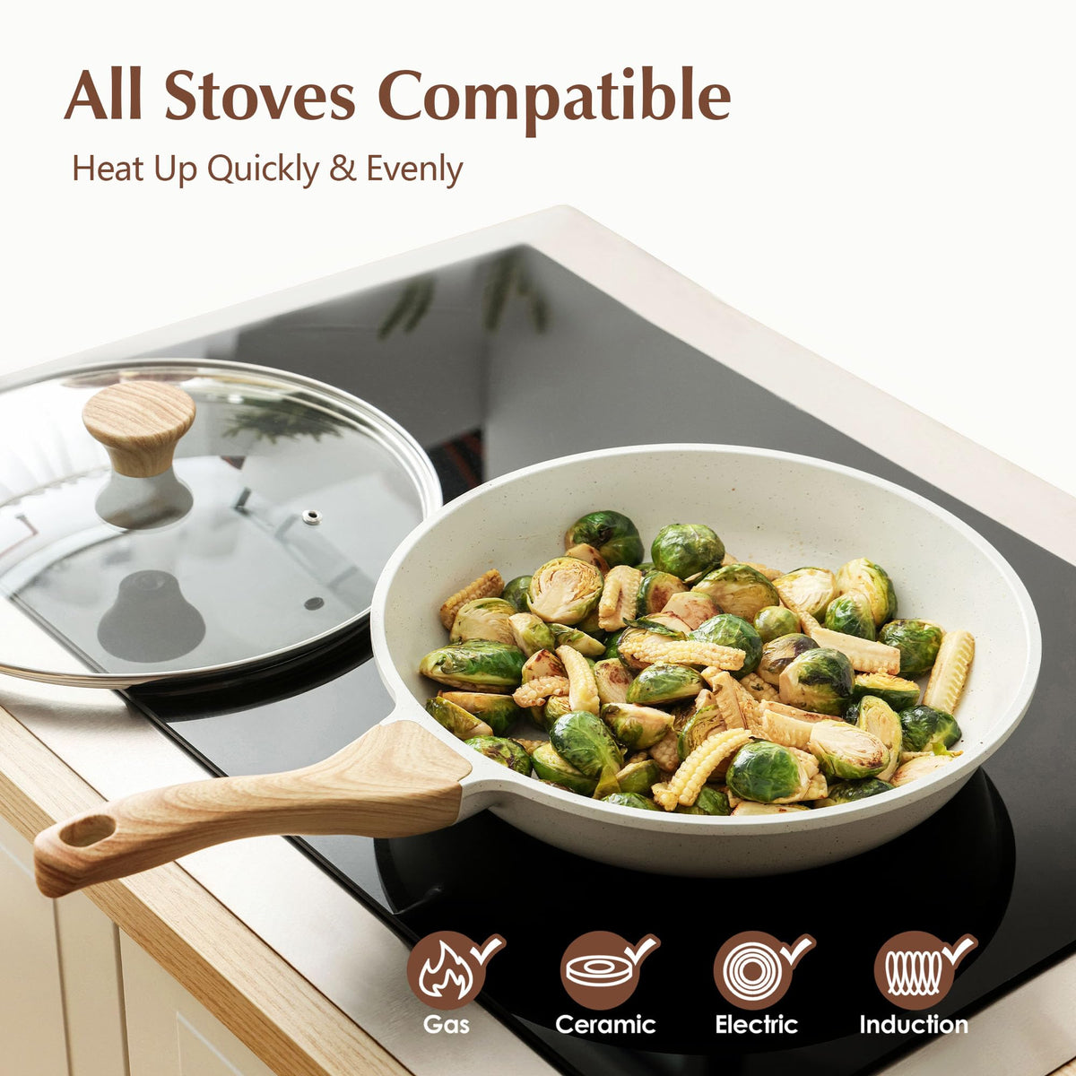 SENSARTE heat-resistant Bakelite handle stays cool during cooking