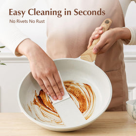 SENSARTE heat-resistant handle stays cool for safe cooking.