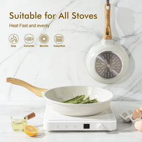 SENSARTE induction-base pan with cast aluminum core delivers even heating