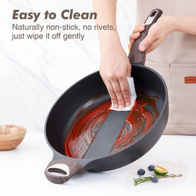SENSARTE induction-base pan compatible with all stovetops for fast heating.