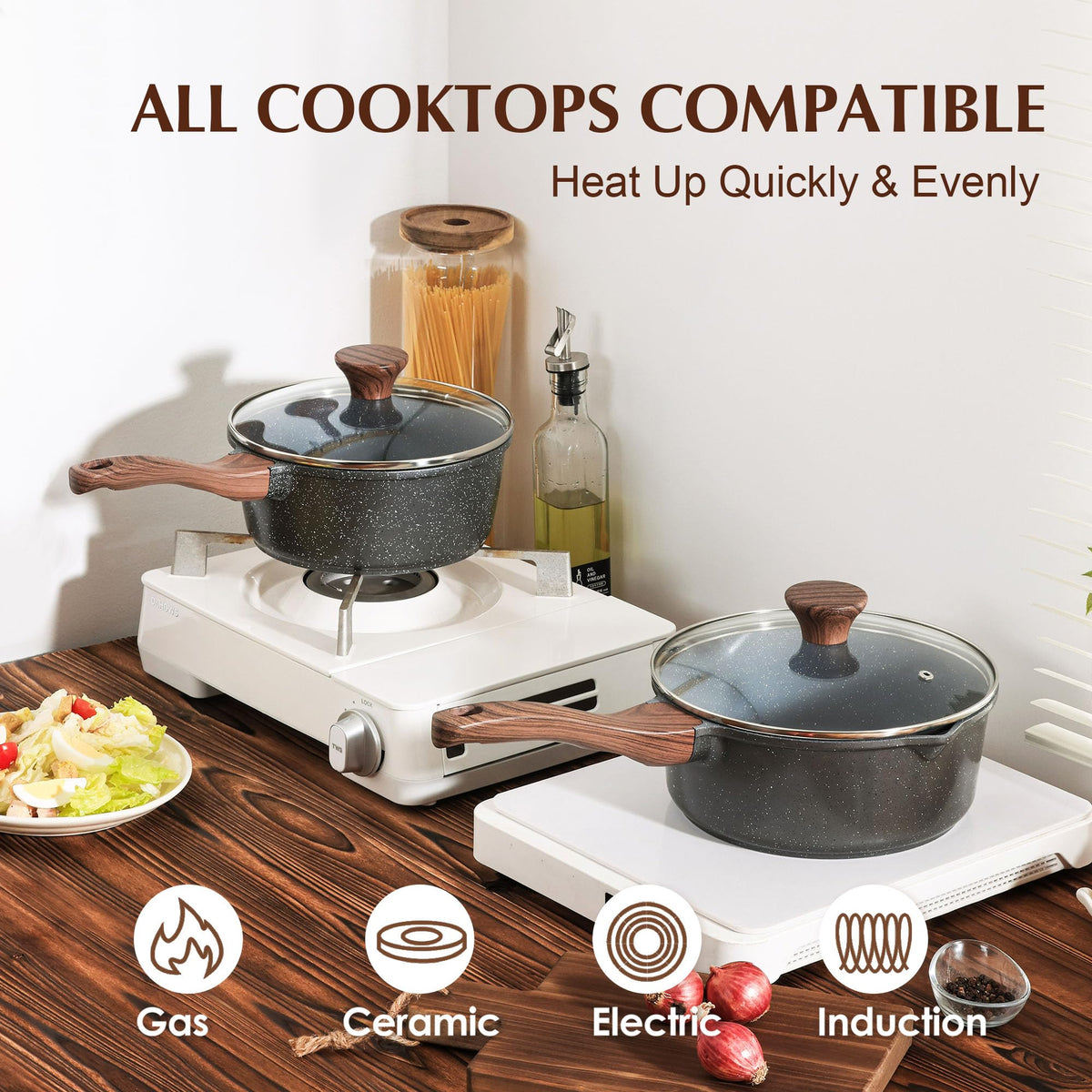 SENSARTE induction compatible sauce pan on all stove tops