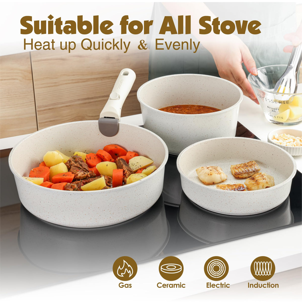 SENSARTE lids and fridge storage aids for organized leftovers.
