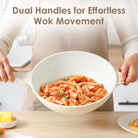 Lightweight die-cast aluminum body of SENSARTE wok enables easy handling.