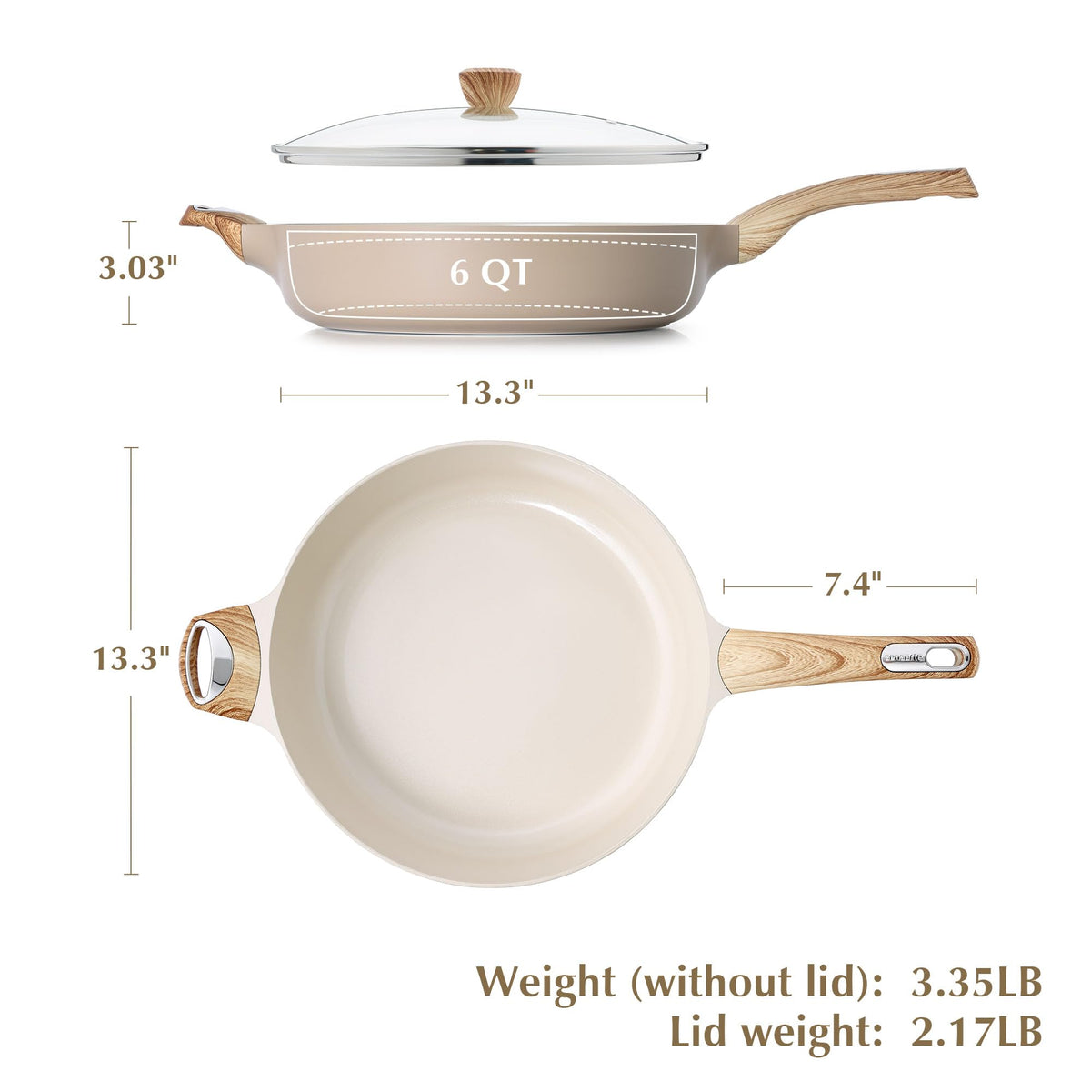 SENSARTE multifunction skillet covers sautéing, braising, and stir-frying in one pan.