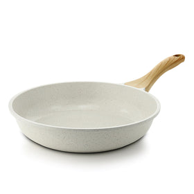 SENSARTE nonstick ceramic frying pan 12.5-inch white top view for easy egg release