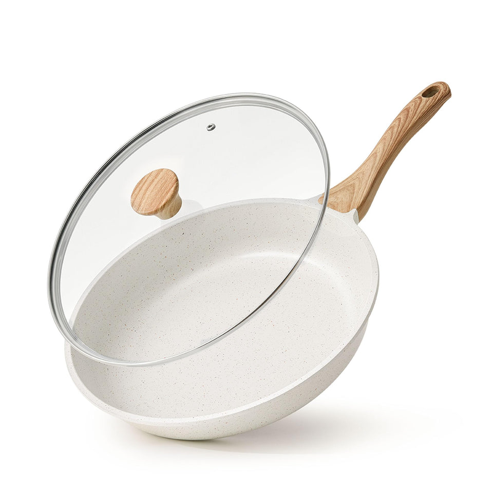 SENSARTE nonstick ceramic frying pan front view with easy-release coating.
