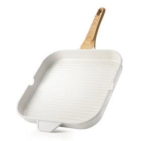 SENSARTE nonstick ceramic grill pan 12-inch square heats evenly for searing.