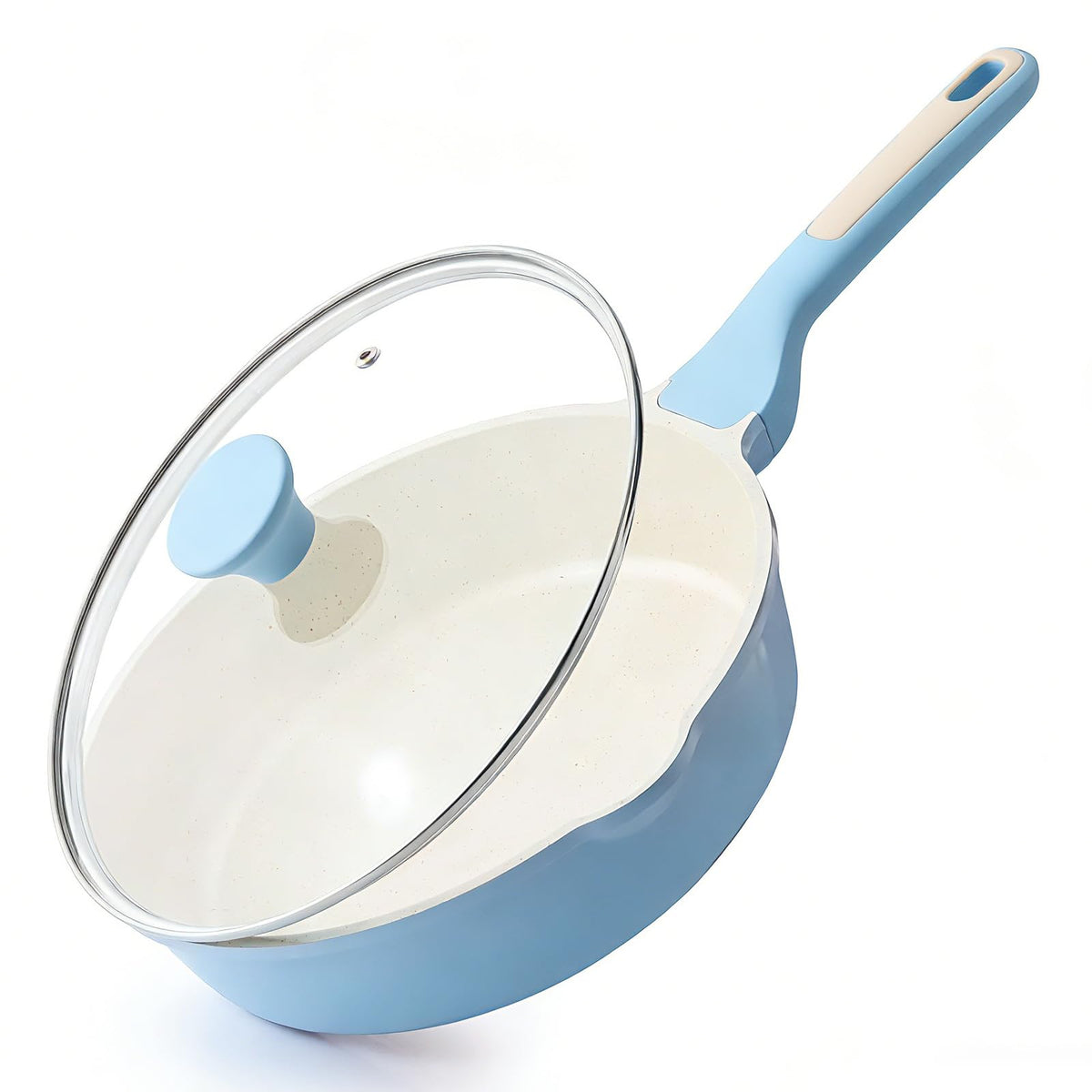 SENSARTE 10-inch nonstick ceramic saute pan with even heat distribution for easy cooking