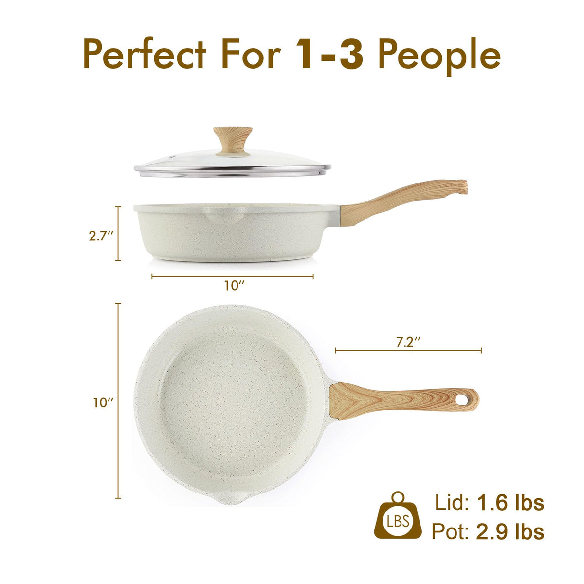 Sensarte ceramic surface provides easy food release with minimal oil.