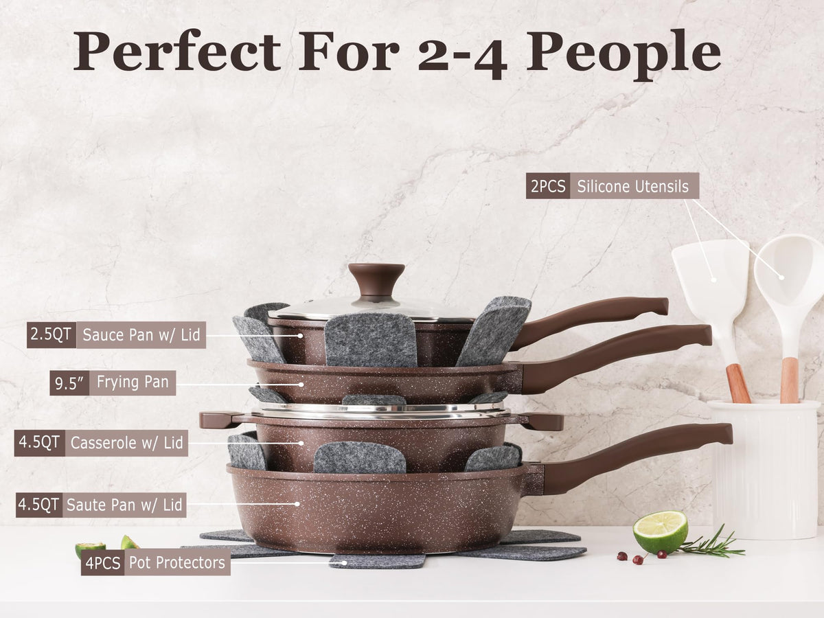 SENSARTE 11-inch sauté pan with lid for even vegetables.
