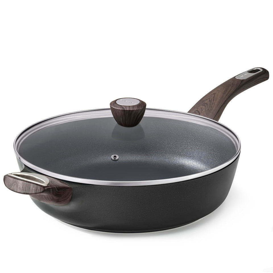 Sensarte nonstick frying pan with lid for effortless cooking and cleanup.