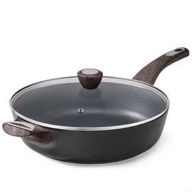 SENSARTE nonstick frying pan lid for easy monitoring and splatter control.