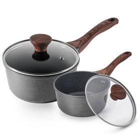Sensarte nonstick sauce pan 6-3 inch with lid for easy, low-oil cooking.