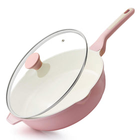 SENSARTE nonstick skillet with lid 12-inch for easy egg release