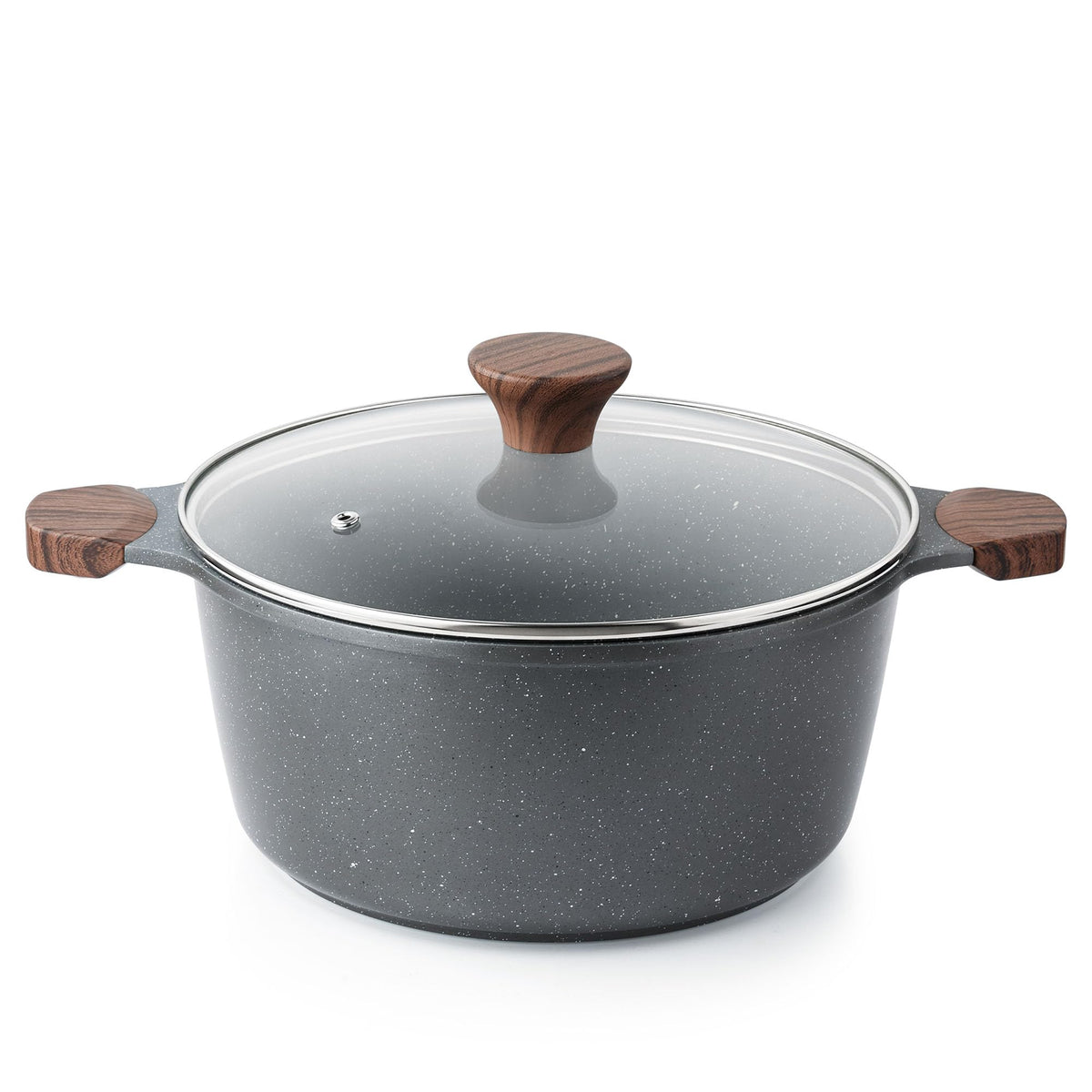 SENSARTE nonstick stock pot with lid for easy cleanup and even heat.