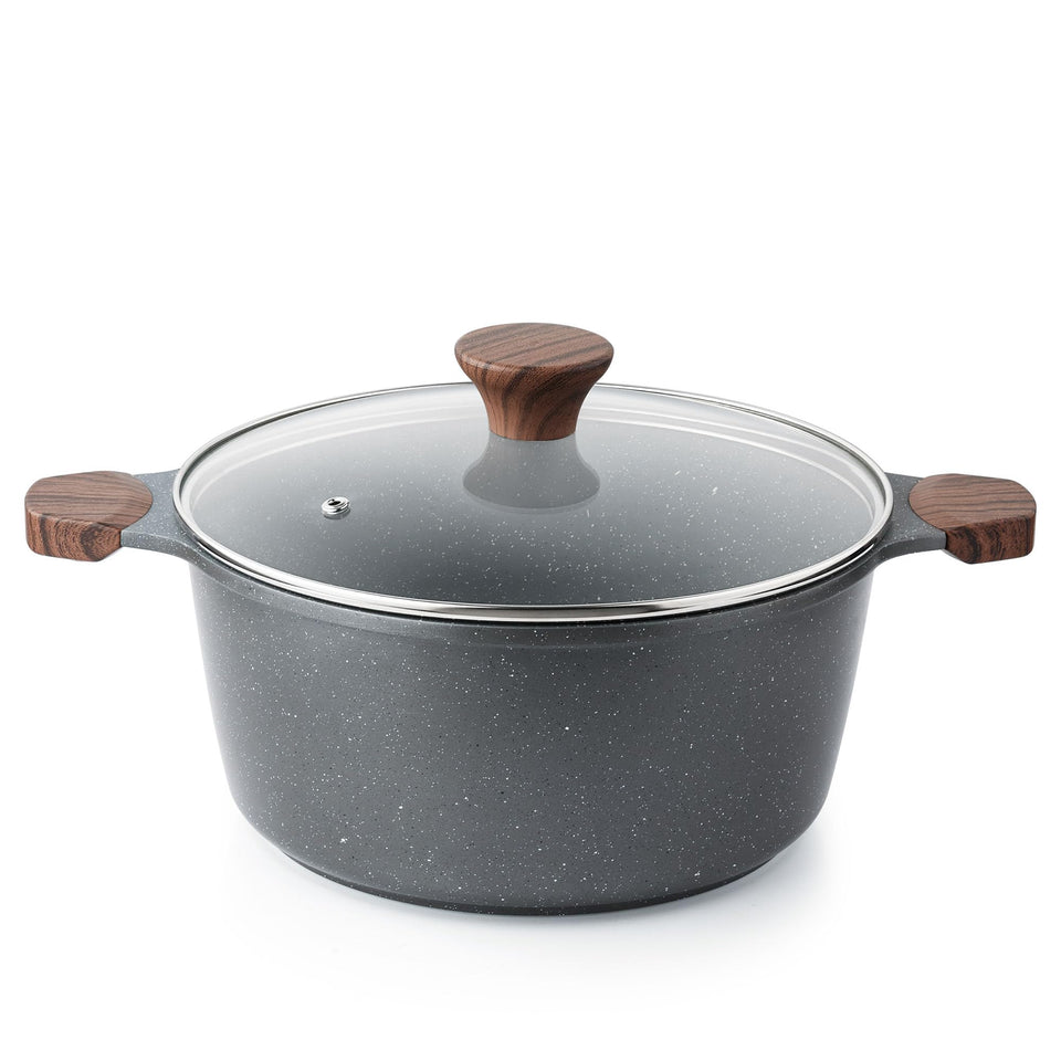 SENSARTE nonstick stock pot with lid for easy cleanup and even heat.