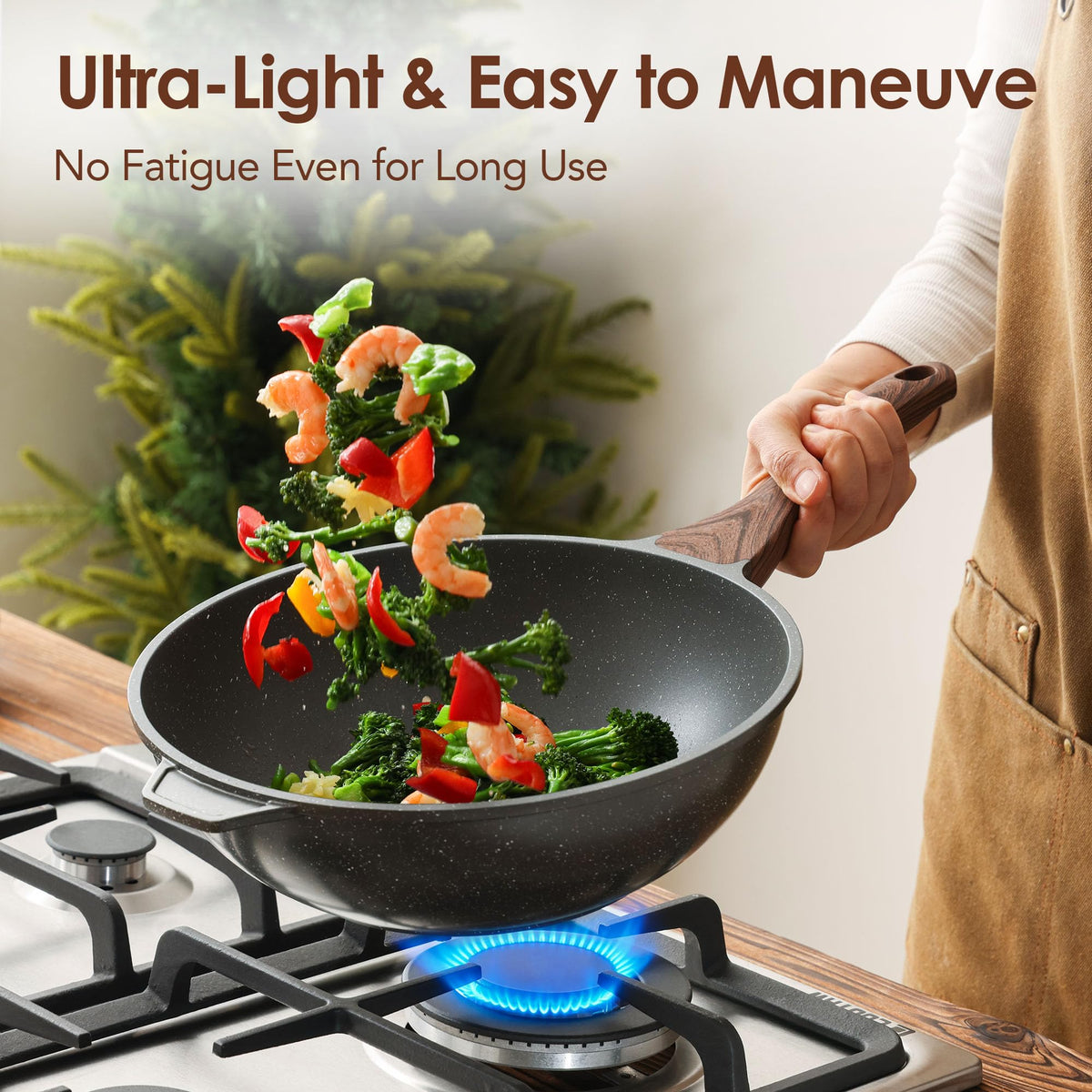 SENSARTE oil-locking bottom concentrates heat for fast searing.