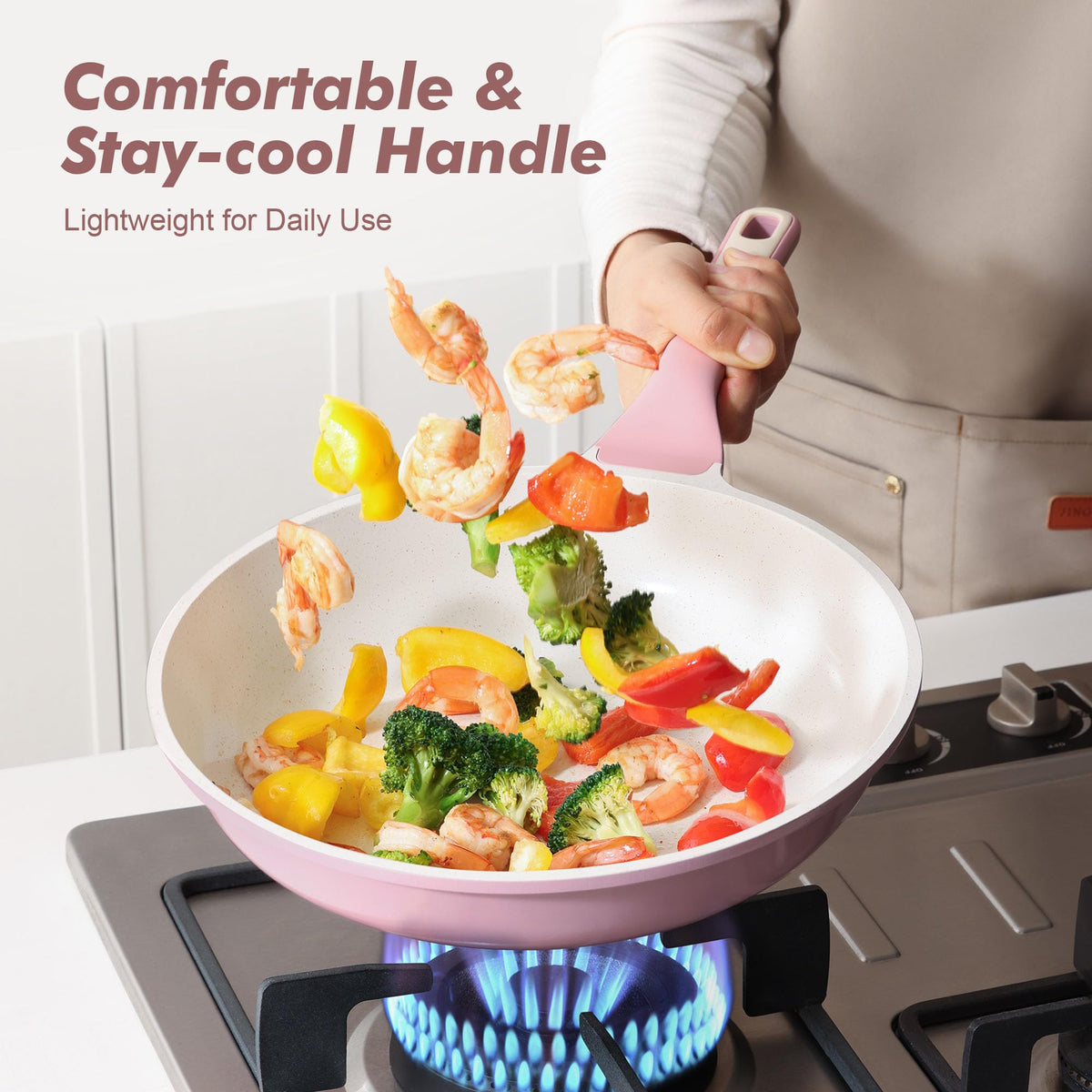 SENSARTE oven-safe up to 550°F with handle removed for flexible cooking.