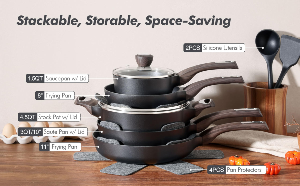 SENSARTE pot protectors included keep lids and pans organized.