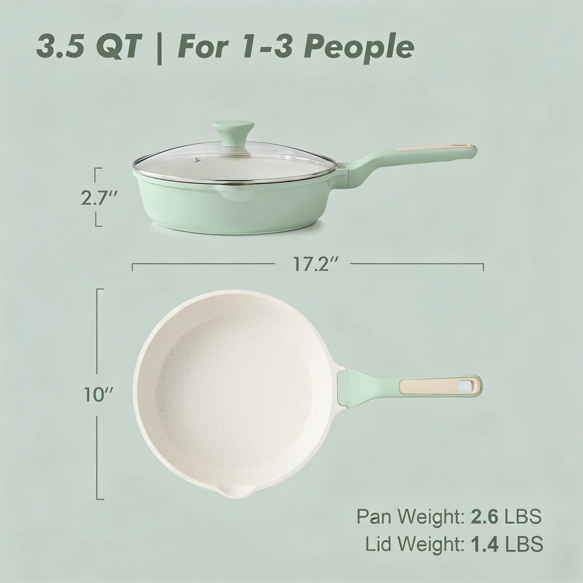 SENSARTE pour spout design helps control liquids when pouring soups or oils.