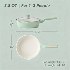 SENSARTE pour spout design helps control liquids when pouring soups or oils.