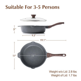 SENSARTE pour spout skillet makes safe, drip-free pouring.