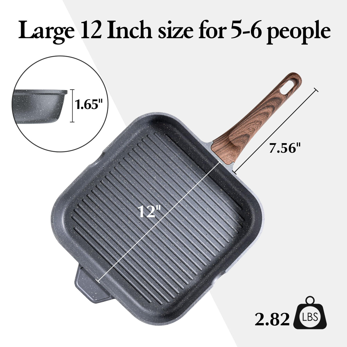 SENSARTE raised ridges create appealing grill marks while draining fat