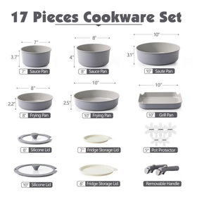 SENSARTE removable-handle cookware shown for easy exchange and storage