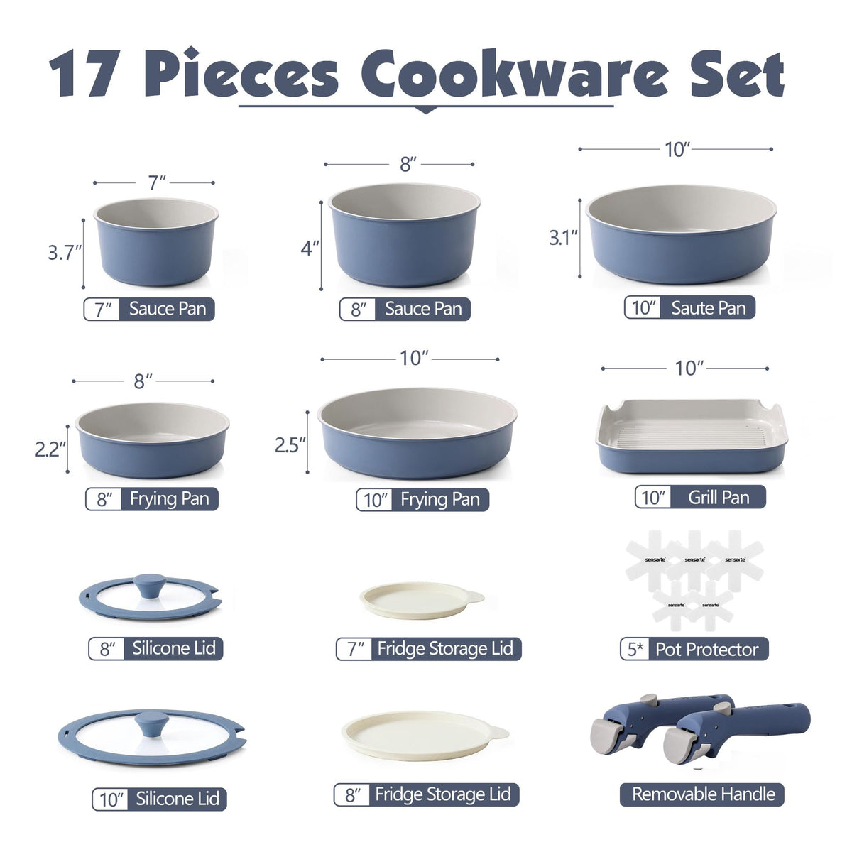 SENSARTE removable handles demonstrate easy detachment for versatile pot usage.