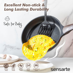 Sensarte saucepan with lid for versatile simmering and sauces