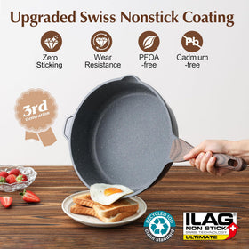 SENSARTE saute pan with lid 11-inch seals in flavors with a tight lid.