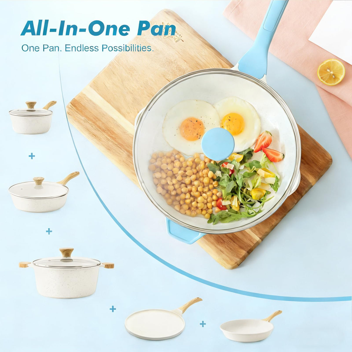 SENSARTE saute pan with lid for simmering and flavor retention