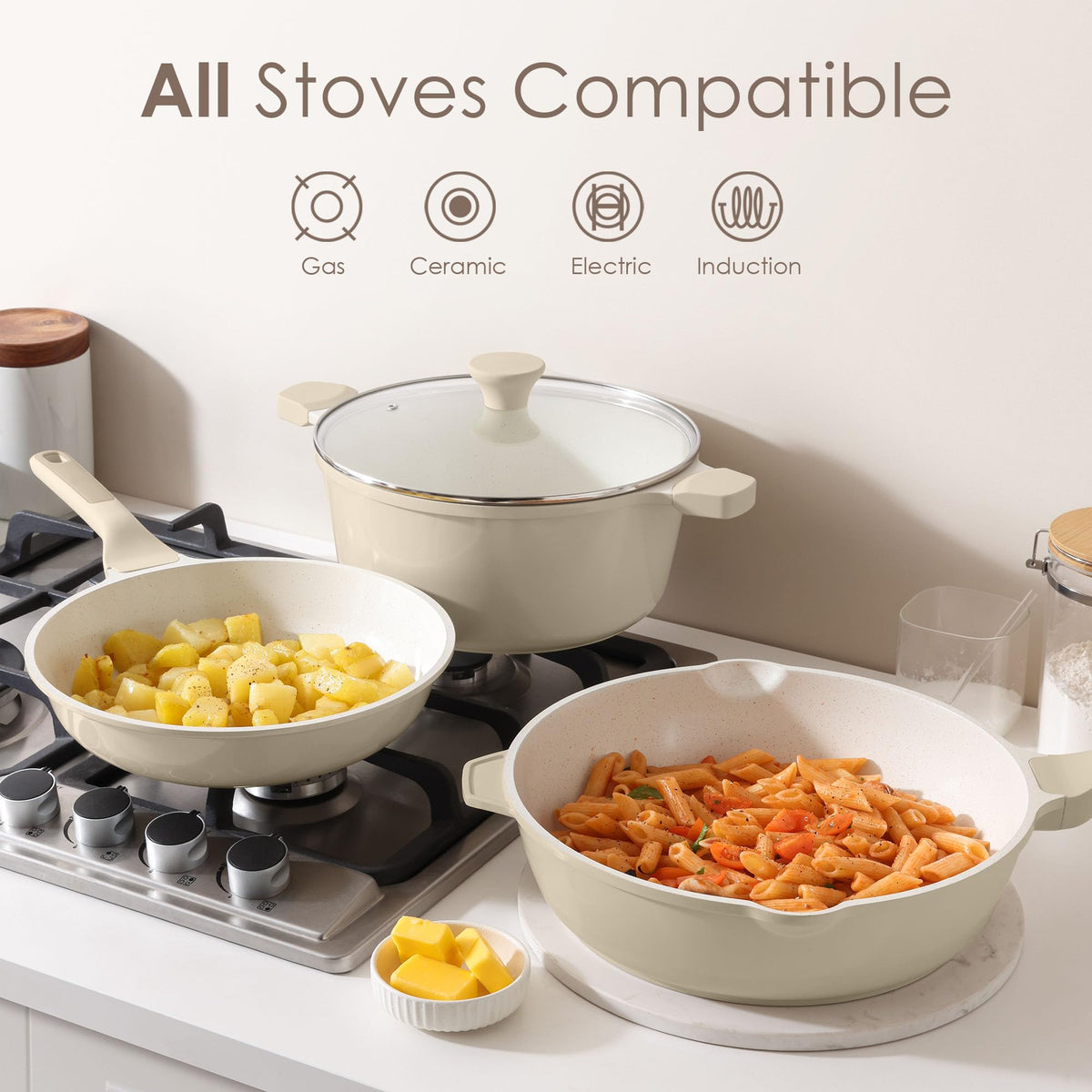 SENSARTE silicone utensils set resists heat and cleans easily
