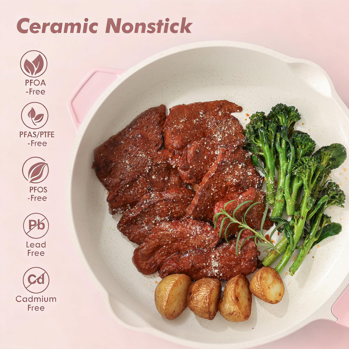 SENSARTE skillet with induction-compatible stainless base for versatile stovetops