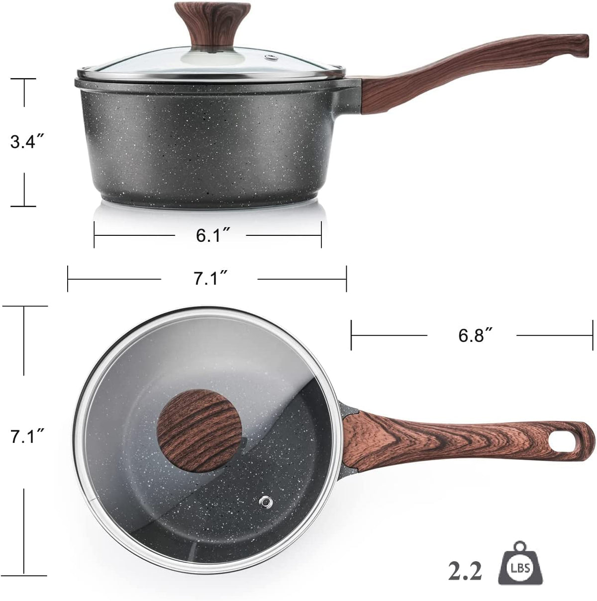 SENSARTE 1.5qt compact saucepan ideal for sauces and grains